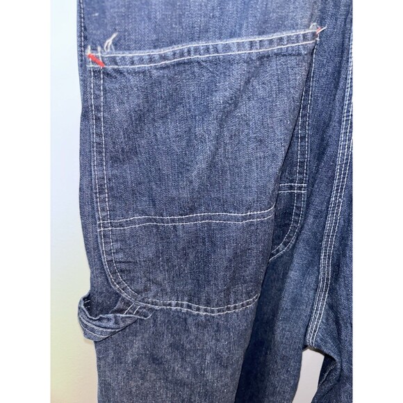 Vintage 90's Big Mac Denim Overalls Carpenter Workwear Wide Leg USA Made (S/M) - Picture 8 of 9